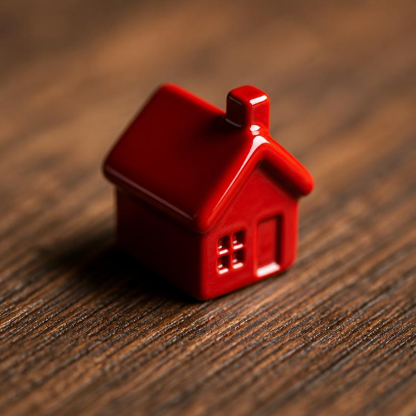 Polished color finish shown on a tiny freestanding miniature house