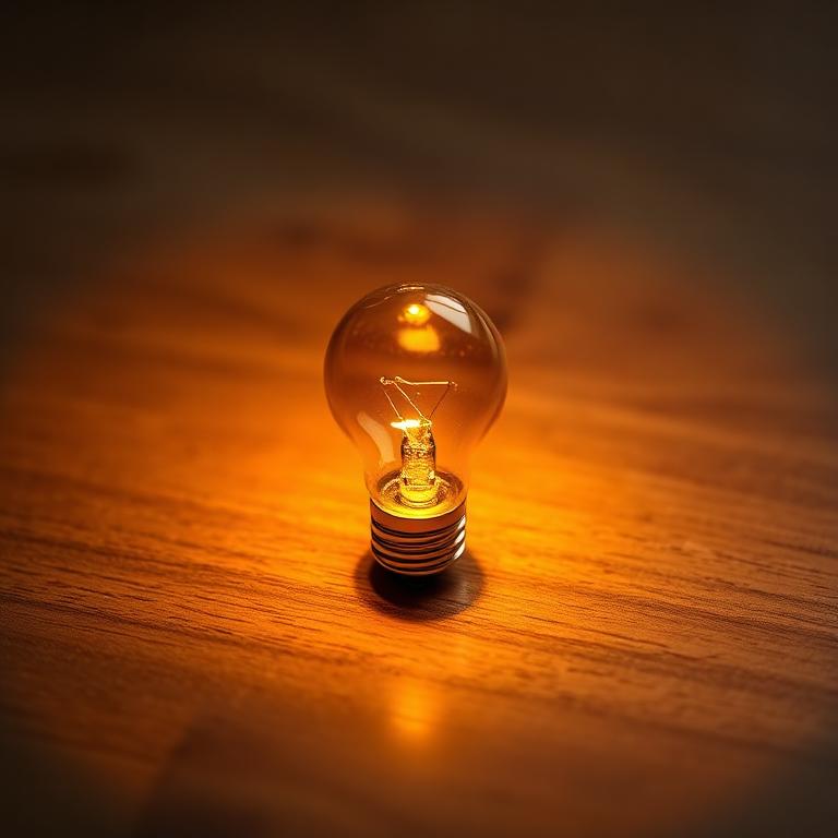 Miniature light bulb — a tiny freestanding Scanature with the QR code hidden on its underside