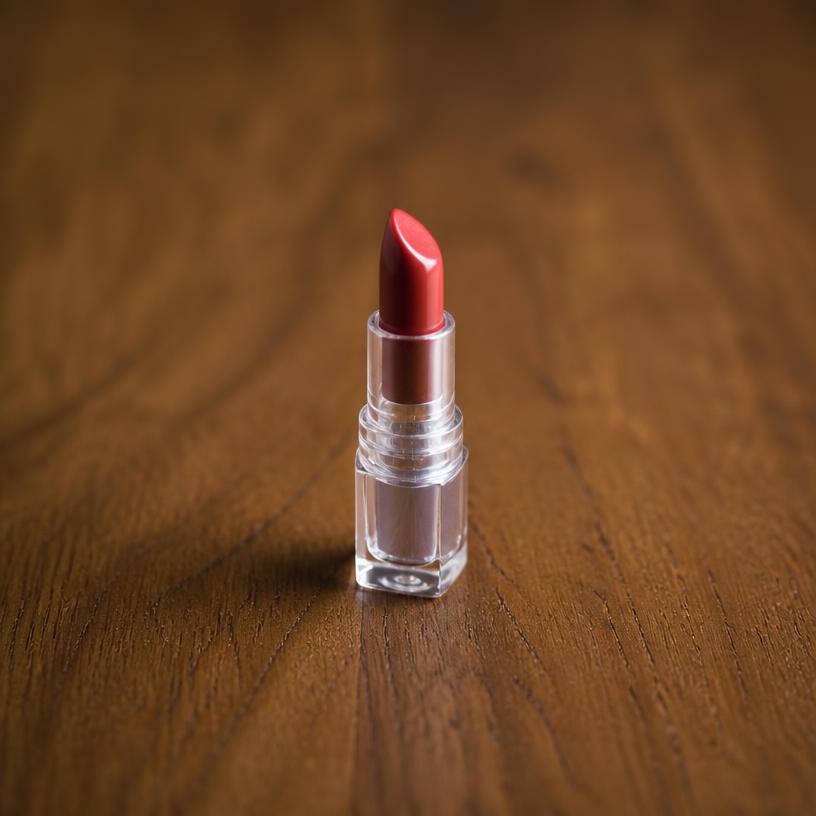 Miniature lipstick — a tiny freestanding Scanature with the QR code hidden on its underside